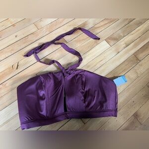 NWT Swim by Cacique lightly lined no wire purple bikini top